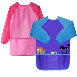 Disney Malkittel 2er Set in Blau & Pink, ideal für kreative Aktivitäten