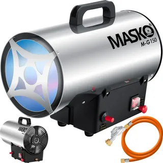 Masko MASKO® Gasheizgebläse Gasheizer Heizkanone Gasheizstrahler Bauheizer Gas Heizgerät heizstrahler Heißluftgenerator inkl. Gasschlauch & Druckminderer Heizgebläse für handelsübliche Gasflaschen