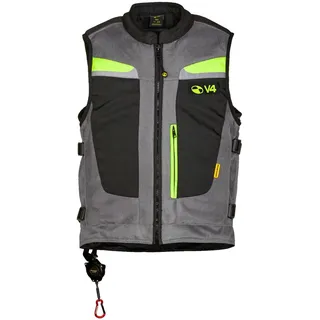 MOTOAIRBAG MAB v4 Airbag Weste, schwarz/grau/neon, L/XL