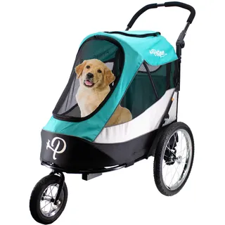 PETIQUE Trailblazer Jogger, Dog Cart for Medium Size Pets, Ventilated Pet Stroller for Cats & Dogs, Neptune