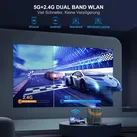 Wimius P61 Mini Beamer【Elektrischer Fokus】 1080P Full HD Tragbarer Handy WiMiUS P61 Beamer Heimkino WiFi6 Bluetooth5.2 Outdoor für Android/iPhone/Tablet/Laptop/PS5/Xbox/TV Stick