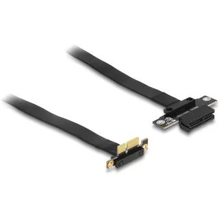 DeLock Riser Karte PCI Express x1 Stecker 90° gewinkelt zu x1 Slot mit Kabel 0.6m Schwarz