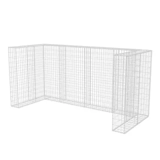 vidaXL Gabionen-Mülltonnenverkleidung für 3 Tonnen Stahl 250x100x120cm