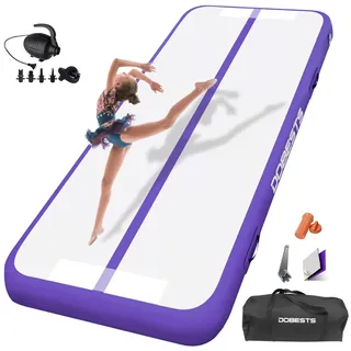 DOBESTS Airtrack Tumbling Matte, Gymnastikmatte mit Luftpumpe, Trainingsmatte mit Tragetasche, Turnmatte Zuhause, Outdoor, Yoga, Fitness, Sport 10cm Hoch 2m