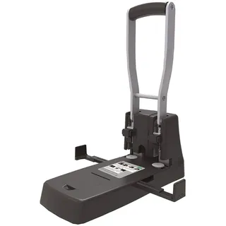 D.RECT 1500 Locher groß | 150 Blatt | Registraturlocher | Kraftlocher | Anschlagschiene mit Formatvorgaben | Bürolocher Papierlocher | 2-fach Hochleistungs Lochung schwarz