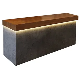 Theke Industriestil-Kassentheke Restaurant-Bar Bar-Theke Empfangstheke Rezeption Kasse Bar 180*60*100cm Grau【CTSN 180】