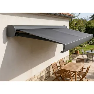Konifera Halbkassettenmarkise Madrid Pro 250 cm grau