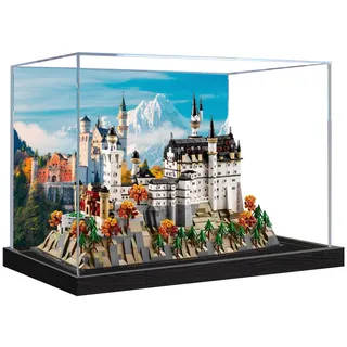 Acryl-Vitrine für Lego 21063 Schloss Neuschwanstein, transparente Vitrine, staubdichte Vitrine, kompatibel mit Lego 21063 (nur Vitrine) (Hintergrund 3 mm B)