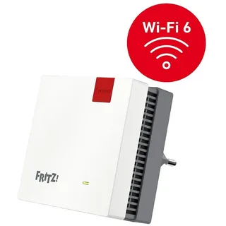 AVM FRITZ!Repeater 1200 AX, Wi-Fi 6, WLAN Erweiterung Signal WLAN-Repeater, WLAN Mesh-Technologie, WPA3-Verschlüsselung weiß|grau