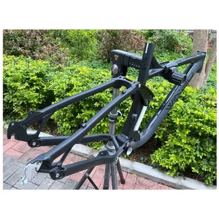 HIMALO Vollgefederter MTB Rahmen 26/27,5er Trail Mountainbike Rahmen 17'' Aluminiumlegierung Scheibenbremsrahmen DH/XC/AM QR 135mm Federweg 120mm (Color : Black, Size : 27.5 * 17'')