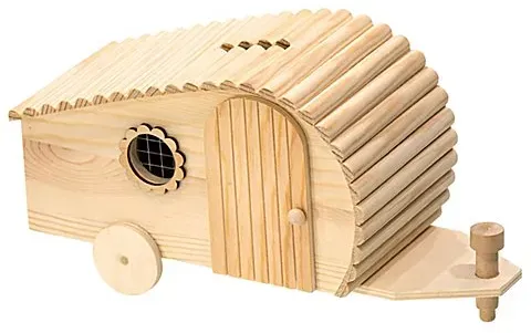 Spardose "Wohnwagen" aus Holz, 23 x 12 cm