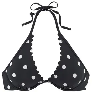 LASCANA Bügel-Bikini-Top Damen schwarz-weiß Gr.36 Cup C