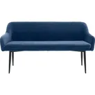 Sitzbank SALESFEVER "Komfortable Sitzbank", blau (blau, schwarz, schwarz), B:160cm H:85cm T:61cm, Metall, Polyester, Sitzbänke, Sitzbank, mit Armlehnen und Rückensteppung