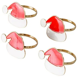 Boltze Serviettenringe mit festlichem Motiv tipsy, 4er-Set