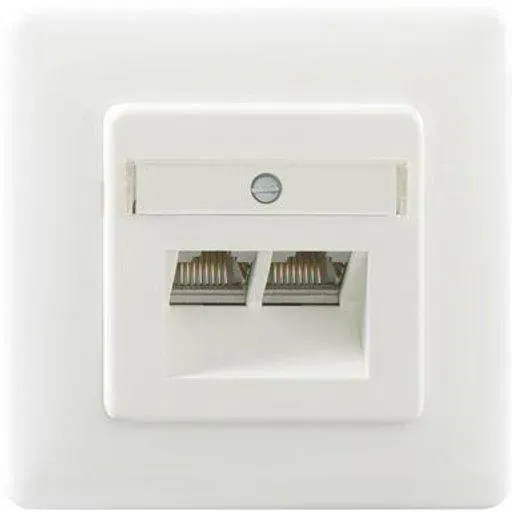 RUTENBECK Datendose Kat6 mit Zentralstück und Abdeckplatte 2 x 8-polig RJ45