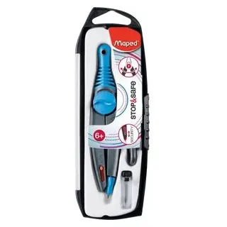 Maped Zirkel STOP&SAFE blau, lila oder rot
