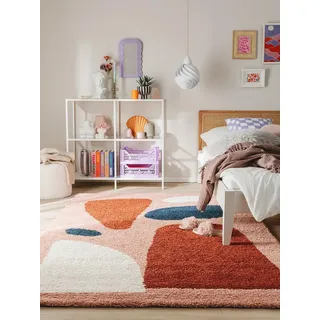benuta pop Hochflor Shaggyteppich Louise Multicolor 140x200 cm - Hochflor Teppich für Wohnzimmer
