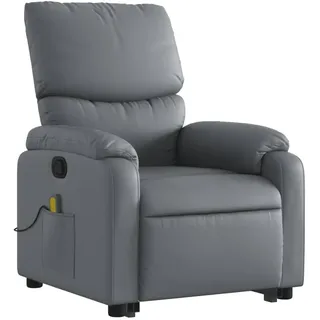 vidaXL Massagesessel mit Aufstehhilfe Kunstleder 99 x 99 x 99 cm Grau