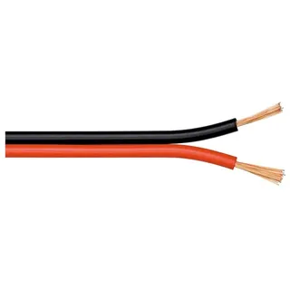 goobay 67732 Lautsprecherkabel 2x1,5 mm2 CCA Litze / Boxenkabel Audio Kabel Meterware / Speaker Cable Litzenkabel Audiokabel / Subwoofer Kabel / Rot Schwarz