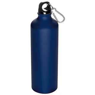 MacMa Aluminium Trinkflasche mit Karabinerhaken / Sportflasche / 800ml / Farbe: blau