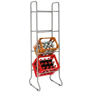 Onvaya ONVAYA® Universal Kastenständer | 1 Stück | 4 Etagen Kastenregal | Flaschenkastenregal Getränkekistenregal | Kastenhalterung | Getränkeregal | Kistenregal | Flaschenkastenständer | Kistenhalter