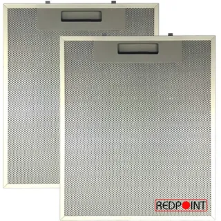 REDPOINT® Set mit 2 Filtern aus Aluminium für Dunstabzugshauben mm 253 x 300 x 8 - Anpassbar: FABER 1330018480 / 133.0018.480