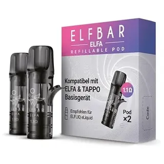 Elfbar ELFA Leer Pods zum nachfüllen Refillable Pods Selbstbefüllbar - 2 Stück pro Packung je 2ml - ohne Nikotin - ohne Liquid