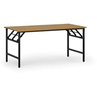 Konferenztisch klappbar, Klapptisch FAST READY, 1600 x 800 x 750 mm, schwarzes Gestell, Buche