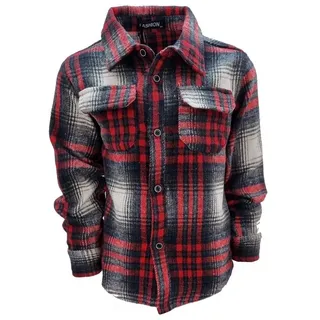 Fashion Boy Flanellhemd Flanellhemd kariertes Hemd Holzfällerhemd, JS117 rot 128/134