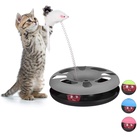 Katzenspielzeug mit Maus, Kugelbahn, Ball mit Glöckchen, Cat Toy, interaktiv, Training & Beschäftigung, grau