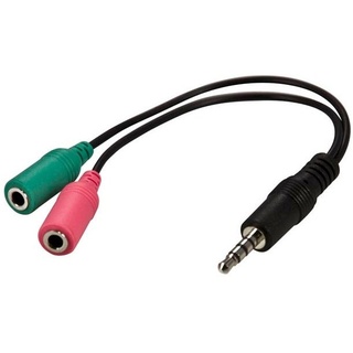 Deltaco Headset Adapter für Handy 10cm Schwarz