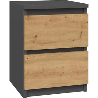 Top e shop Topeshop M2 Anthrazit, Eiche, Holz, 2 Schublade(n), Partikelbord, 300 mm, 300 mm - Grau/Braun