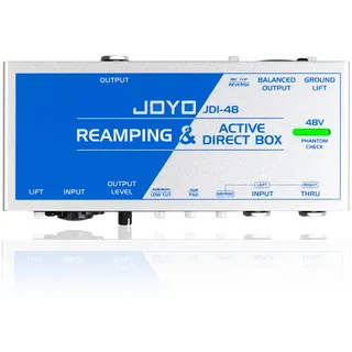 JOYO Passiver Reamp & Active Direct Box All-in-One, DI BOX tragbares Aufnahmegerät mit 6,35 mm und XLR-Eingang, 2-in-1 für Gitarre, Bass, Performance oder Aufnahme (JDI-48)