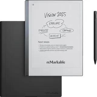 Remarkable 2, Marker Plus und Book Folio Schutzhülle schwarzes Leder Grafiktablet, Schwarz