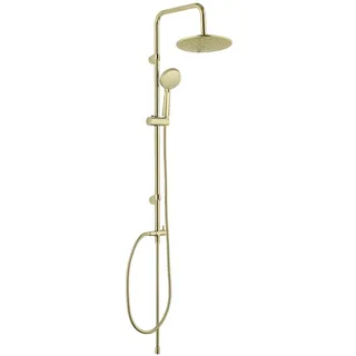 Wenko Duschsystem Mod. Young Line - Regenduschkopf und Handbrause mit 3 Funktionen - Edelstahl - Gold