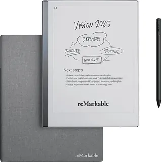 reMarkable 2, Marker Plus und Book Folio Schutzhülle Grafiktablet, Grau gewebt