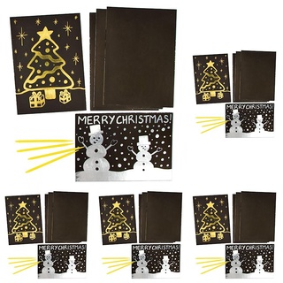 Baker Ross AF724 Gold- und Silberbögen für Kinder, Weihnachts-Kratzpapier, Kunst und Handwerk, Schwarz, 8 Stück (Packung mit 5)