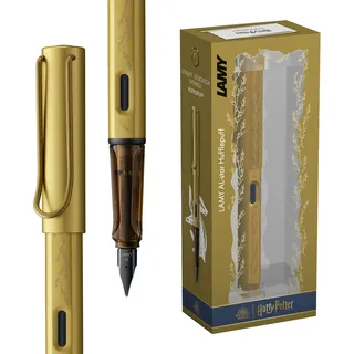 Lamy AL-star Harry Potter Hufflepuff Füller – Special Edition Füllhalter mit Gravur des Hauses - Stahlfeder in Strichbreite M – leichtes Aluminiumgehäuse – inkl. Tintenpatrone T10 blau – Rechtshänder