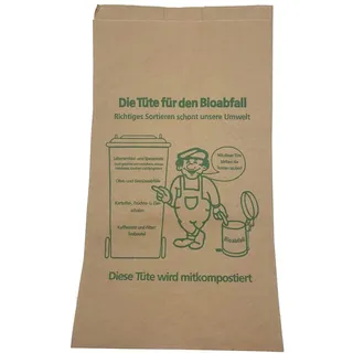 Papiermüllbeutel Bio-Abfallbeutel mit Druck 20 + 16 x 36 cm 25 Stück