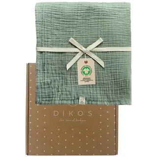 Babydecke Baby Mulltuch, 120x120cm, 100% Bio-Baumwolle Spucktuch, Musselin, DIKOS, PREMIUM Qualität, 120x120 cm, atmungsaktiv, nachhaltig, kuschelweich