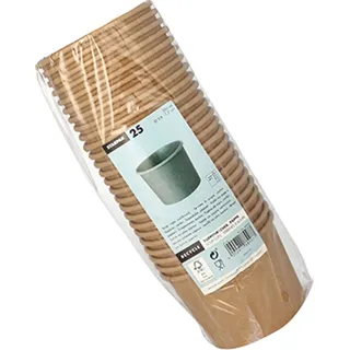 Papstar Starpak 25 Suppenbecher, Pappe rund 350 ml Ø 9,8 cm · 7 cm braun | Packung (25 Stück)
