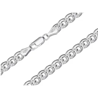 Silberkettenstore Silberkette Doppelpanzerkette 3,5mm - 925 Silber, Länge wählbar von 38-90cm silberfarben 80cm