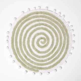 Homescapes Spiral Badematte Salbeigrün Ø 60 cm