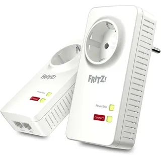 AVM FRITZ!Powerline 1220 Set 2x Adapter, bis zu 1.200 MBit/s, 2x Gigabit LAN, Integrierte Steckdose