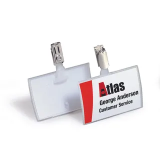 Durable Click Fold Namensschilder mit Clip 9,0 x 5,4 cm