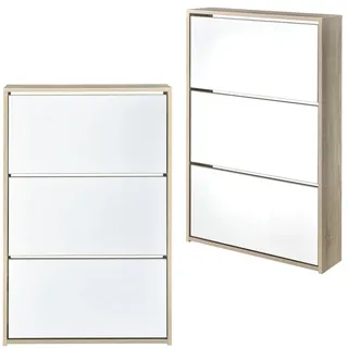 [en.casa] Schuhschrank, Kiel (102.5 x 63 x 17 cm, Garderobe, Schuhaufbewahrung, Schuhkipper