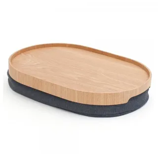 Bosign Laptop Tablett Knietablett Laptray Anti-Slip Curve-Line Willow Wood (M)