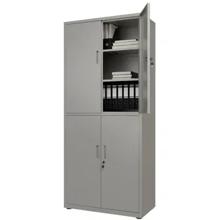 Juskys Aktenschrank 180x80x40 cm grau
