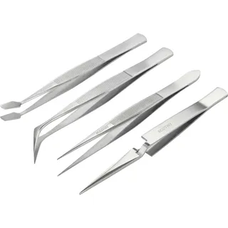 BASETECH Pinzetten-Set 4teilig Silber