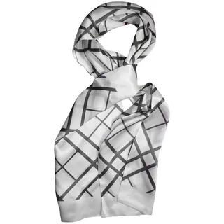 Posh Gear Seidenschal Seiden Schal Quadrinata aus 100% Seide weiß